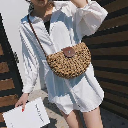 Elegant Crossbody Bag for Women with Braided Web Design