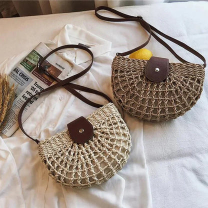 Elegant Crossbody Bag for Women with Braided Web Design