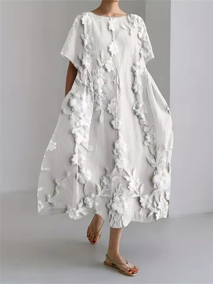 Elegant Dress for Women with Round Neck