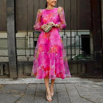 Stylish Flowy Floral Midi Dress for Women