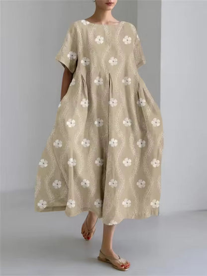 Elegant Dress for Women with Round Neck