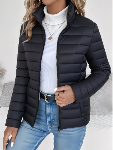 Elegant Jacket for Women with Stand Collar
