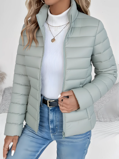 Elegant Jacket for Women with Stand Collar