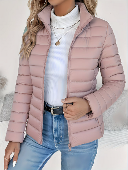 Elegant Jacket for Women with Stand Collar