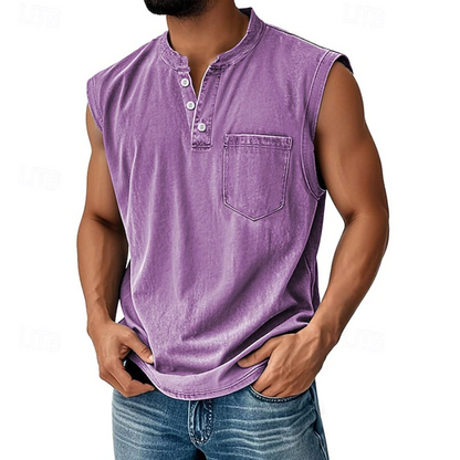 Classic Shirt for Men with Sleeveless Vintage