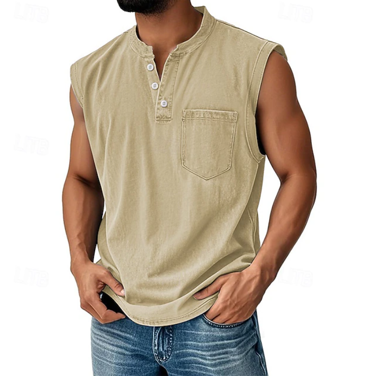 Classic Shirt for Men with Sleeveless Vintage