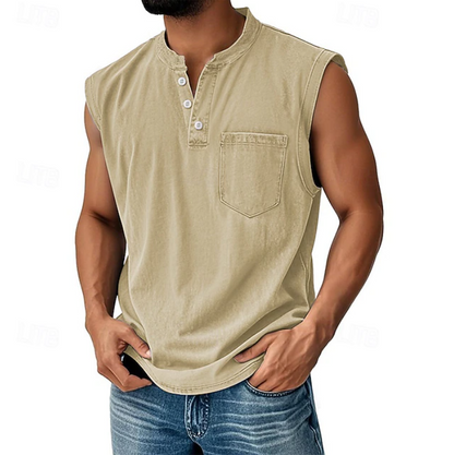 Classic Shirt for Men with Sleeveless Vintage
