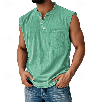 Classic Shirt for Men with Sleeveless Vintage