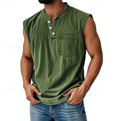 Classic Shirt for Men with Sleeveless Vintage
