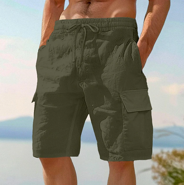 Classic Lace Cargo Shorts for Men with Pockets Casual Style