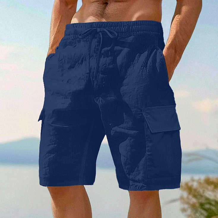Classic Lace Cargo Shorts for Men with Pockets Casual Style