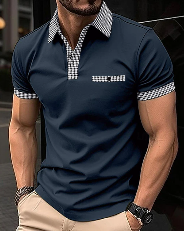 Classic Checkered Polo Shirt for Men