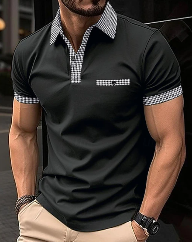 Classic Checkered Polo Shirt for Men