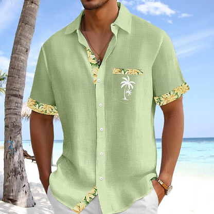 Classic Button Down Shirt for Men with Short Sleeve Pocket