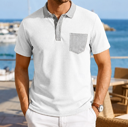 Classic Polo Shirt for Men with Pocket Casual Style