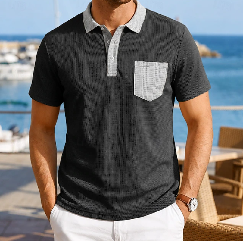 Classic Polo Shirt for Men with Pocket Casual Style