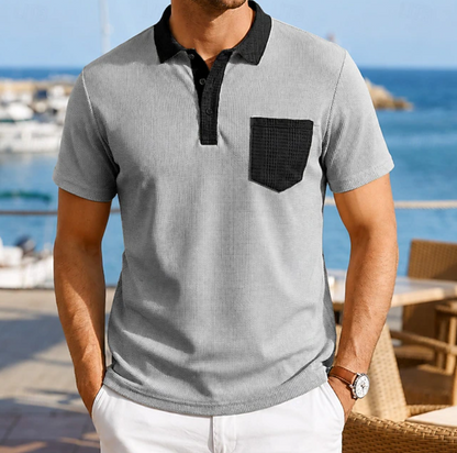 Classic Polo Shirt for Men with Pocket Casual Style