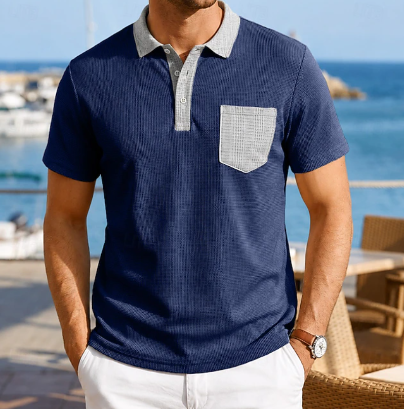 Classic Polo Shirt for Men with Pocket Casual Style