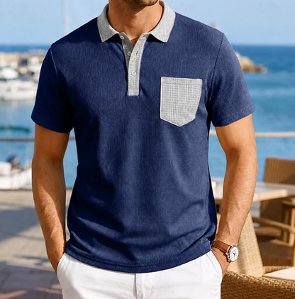 Classic Polo Shirt for Men with Pocket Casual Style