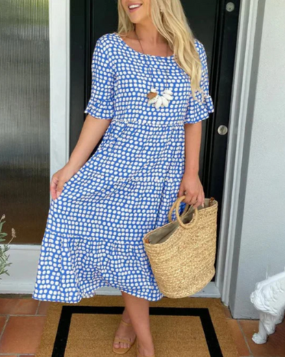 Effortless Midi Dress for Women with Short Sleeve