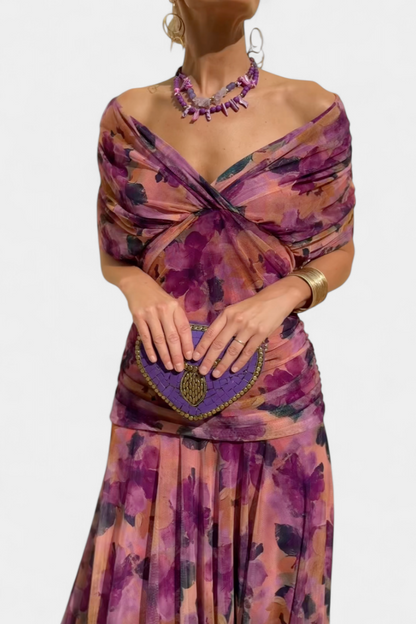 Stylish Floral Mini Dress for Women with Off Shoulder