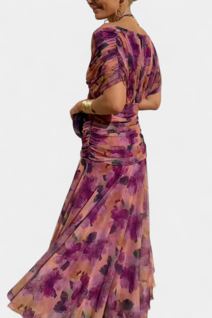 Stylish Floral Mini Dress for Women with Off Shoulder