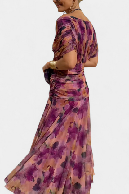 Stylish Floral Mini Dress for Women with Off Shoulder