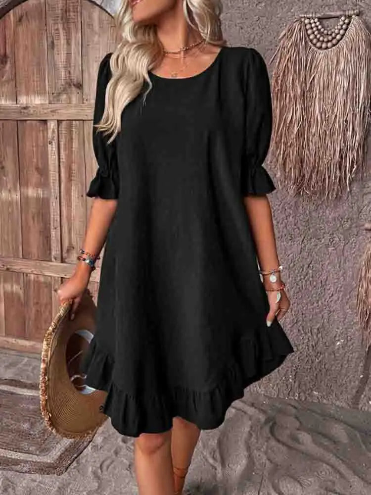 Stylish Mini Dress for Women with Elbow Sleeve