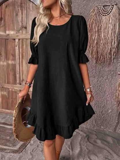 Stylish Mini Dress for Women with Elbow Sleeve