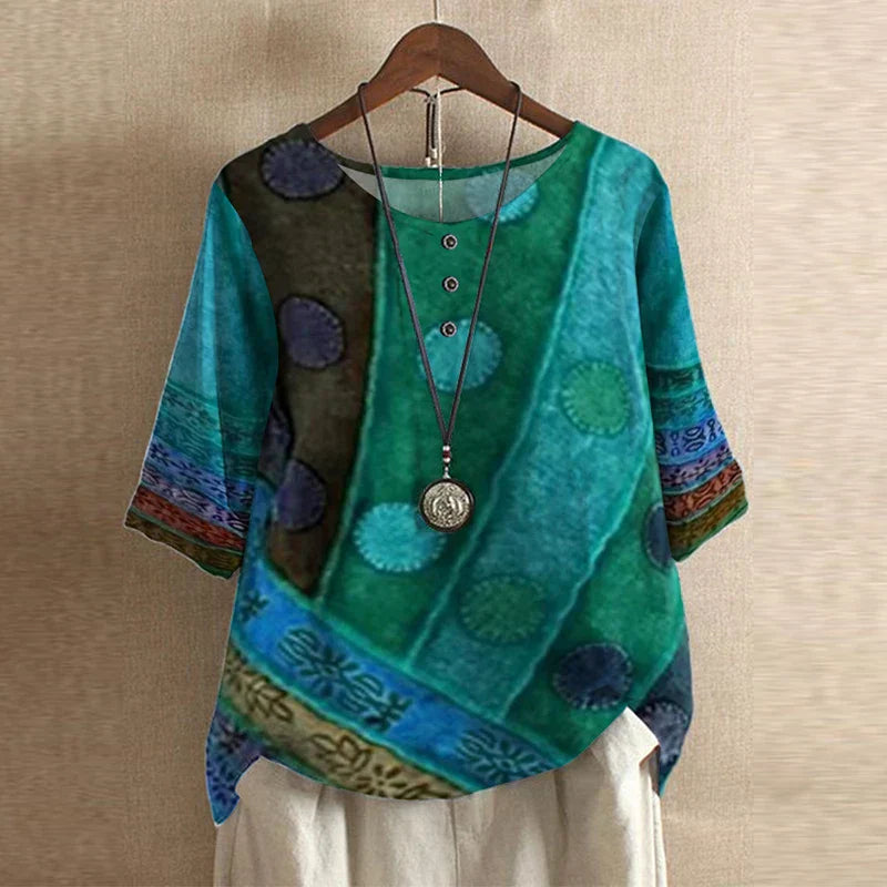 Stylish Floral Blouse for Women with Retro Casual Vintage Style
