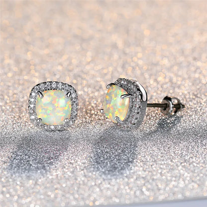 Elegant Earrings for Women with White Fire Design
