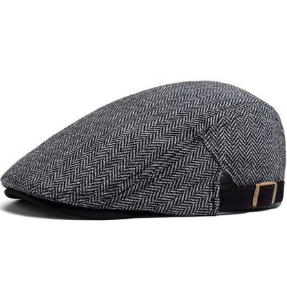 Stylish Cap for Men with Vintage Herringbone Design