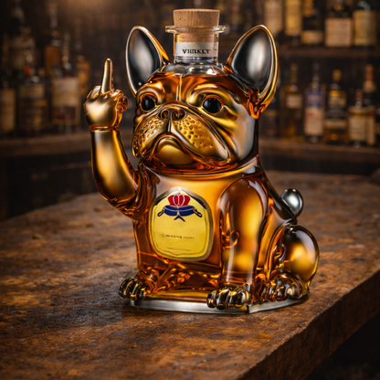 Stylish Whisky Decanter Bottle Gift Set with Dog Design