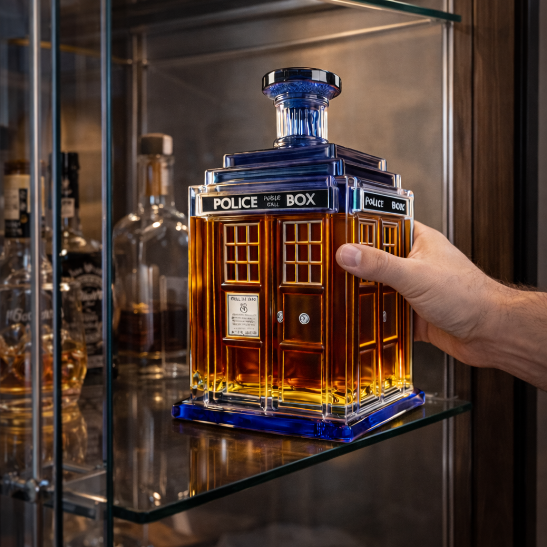 Stylish Whisky Decanter Bottle Gift Set with Building Design