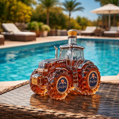 Stylish Whisky Decanter Bottle Gift Set with Special Tractor Design