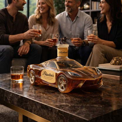 Stylish Whisky Decanter Bottle Gift Set with Sports Car Design