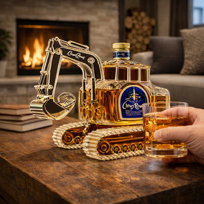 Stylish Whisky Decanter Bottle Gift Set with Digger Design