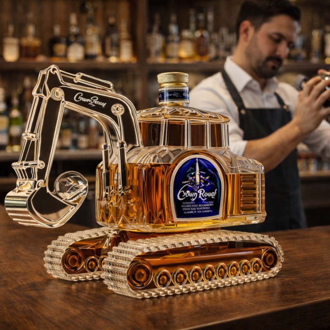 Stylish Whisky Decanter Bottle Gift Set with Digger Design