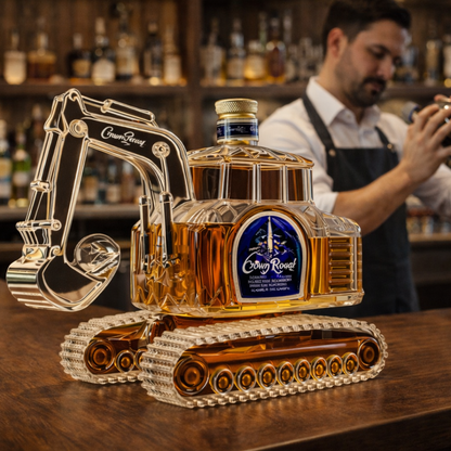 Stylish Whisky Decanter Bottle Gift Set with Digger Design