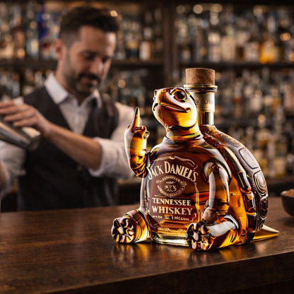 Stylish Whisky Decanter Bottle Gift Set with Turtle Design