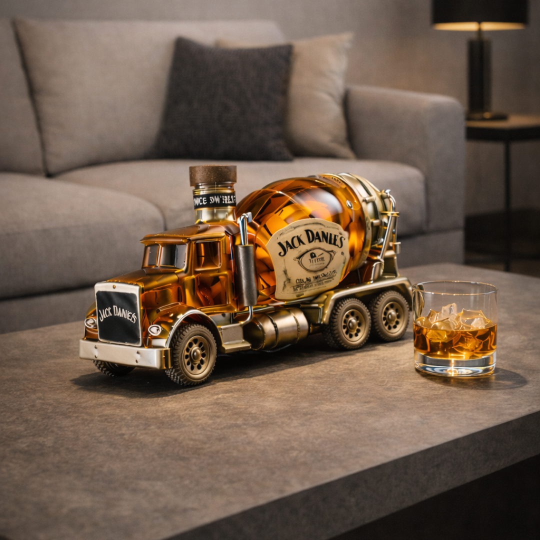 Stylish Whisky Decanter Bottle Gift Set with Truck Design