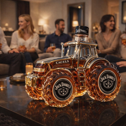 Stylish Whisky Decanter Bottle Gift Set with Special Tractor Design
