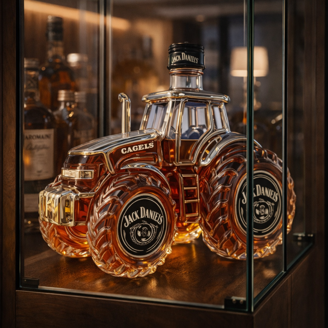 Stylish Whisky Decanter Bottle Gift Set with Special Tractor Design