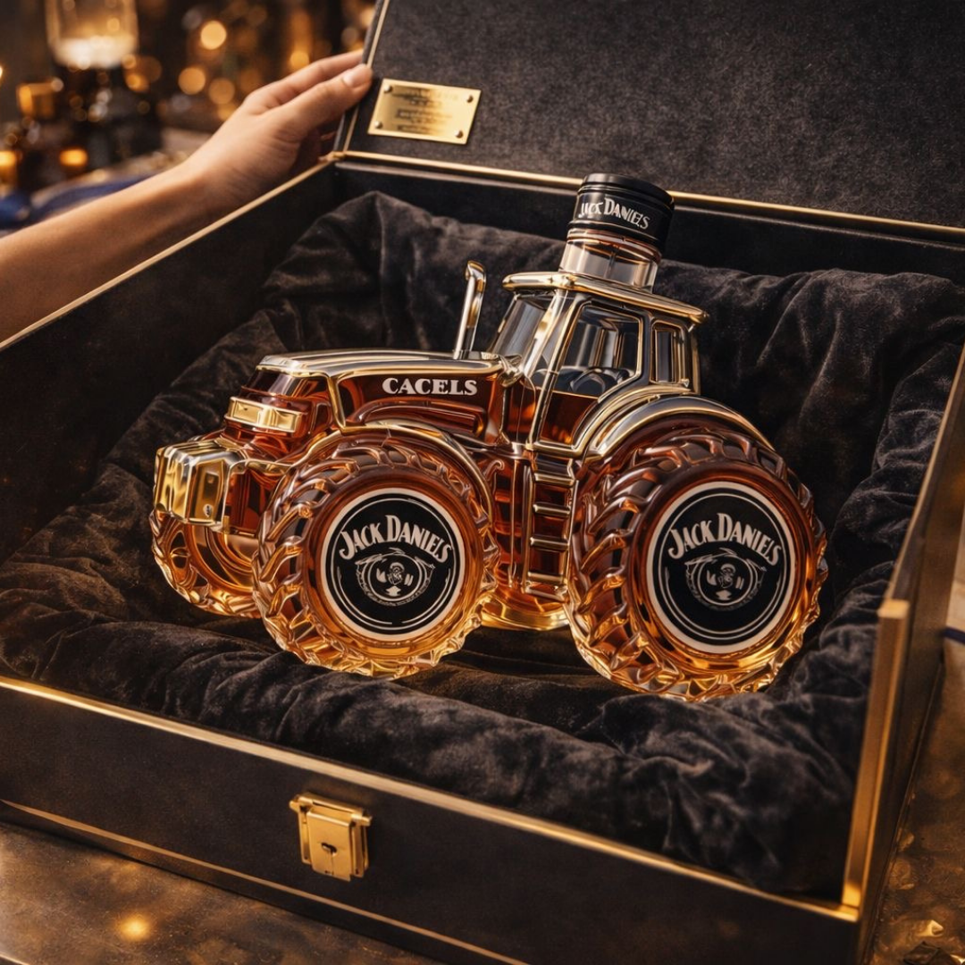 Stylish Whisky Decanter Bottle Gift Set with Special Tractor Design