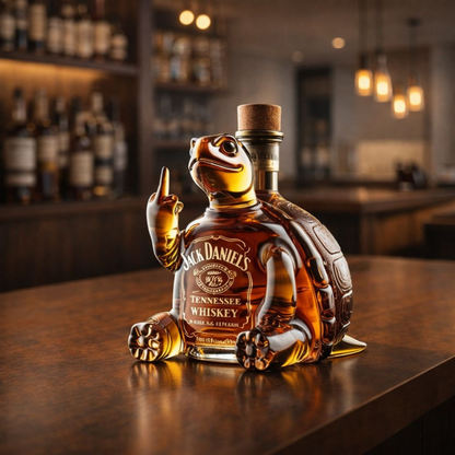 Stylish Whisky Decanter Bottle Gift Set with Turtle Design