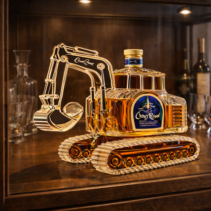 Stylish Whisky Decanter Bottle Gift Set with Digger Design