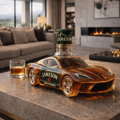Stylish Whisky Decanter Bottle Gift Set with Sports Car Design
