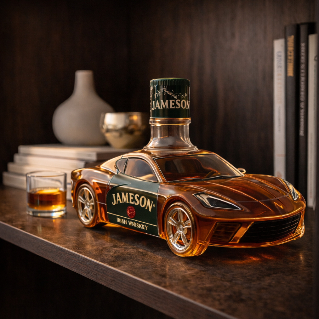 Stylish Whisky Decanter Bottle Gift Set with Sports Car Design