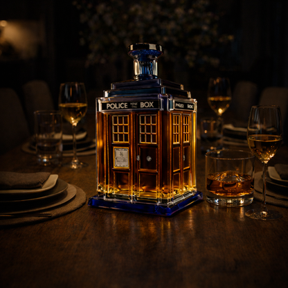 Stylish Whisky Decanter Bottle Gift Set with Building Design