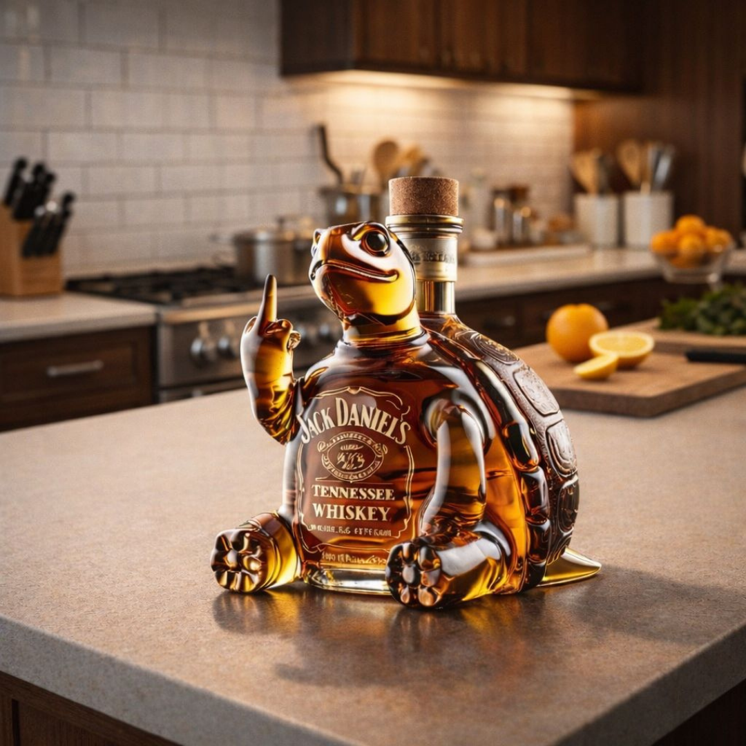 Stylish Whisky Decanter Bottle Gift Set with Turtle Design